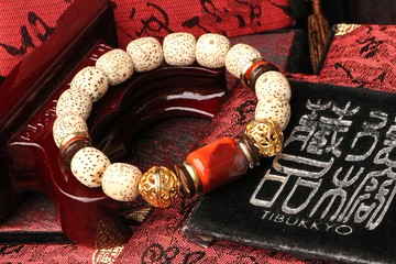 精工星月菩提子10x10mm鼓珠 火焰紋南紅瑪瑙隔珠 菩提子手珠手環