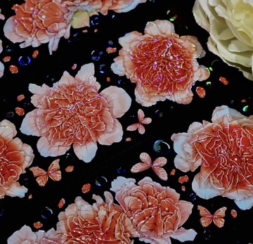 石醋醋 濃烈大花卉 石榴花 PET 和紙膠帶 貝殼光 台灣製