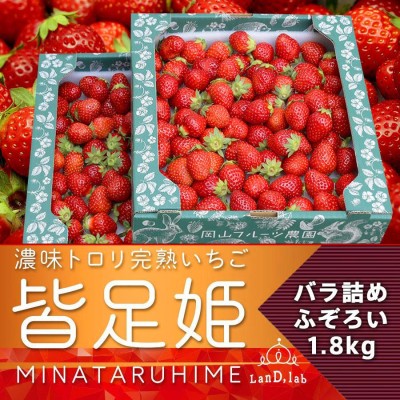 バラ詰め 2箱（1.8kg）完熟いちご皆足姫【ふぞろいだけど濃厚トロリ ...