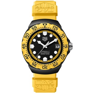 TAG HEUER 豪雅 F1系列Solargraph太陽能石英腕表(WBY1117.FT8087)x鮮豔黃x限量版x38mm