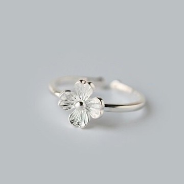 925純銀戒指開口戒-韓版可愛經典花朵情人節生日禮物女飾品73dt635【獨家進口】【米蘭精品】