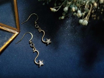 -Little star-鋯石耳環