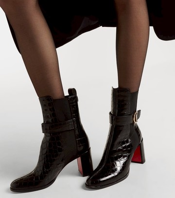 Christian Louboutin CL croc-effect leather ankle boots