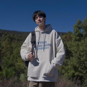 連帽衛衣男春秋季潮流新款寬松休閑外套日系復古cityboy套頭上衣