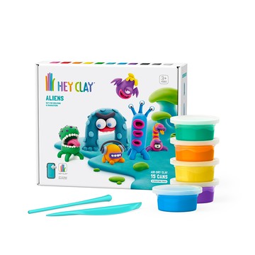 美國Hey Clay - 智塑輕黏土-外星寶寶組(15罐黏土+2隻雕塑棒)