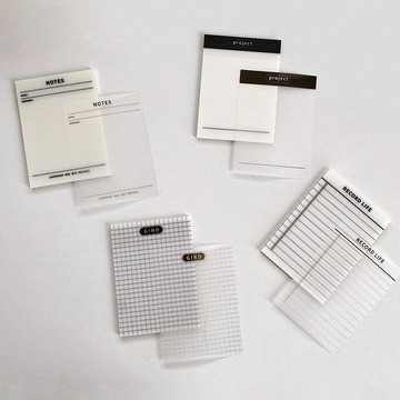 【CHL】PET多功能 黑白簡約 計畫系列半透明便利貼 反覆黏貼 防水便簽 辦公學習用品 記錄留言