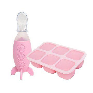 MARCUS＆MARCUS - 哺育副食品2入組(餵食器+分裝盒)-粉