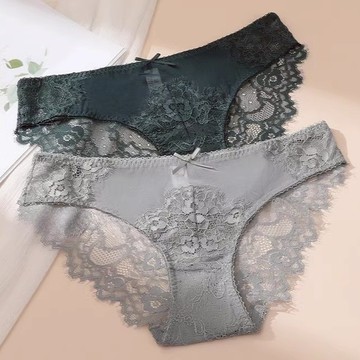 「MOJITO」婉約身姿‧大尺寸蕾絲花邊薄款性感透氣低腰三角褲舒適高質感舒適小褲(4色選) S-XXL