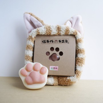 萌耳貓掌組 | 貓耳髮帶 + 大貓掌皂 | 貓手作