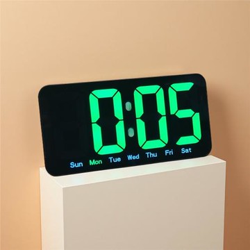 新款掛鐘簡約大屏掛立兩用時鐘客廳鐘表帶溫度星期顯示多功能鬧鐘