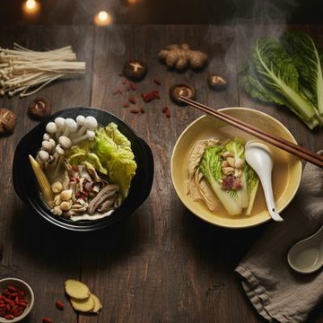 時寓。 秋冬必備極濃鍋物2+2組合（2種干貝湯品&招牌蛋餃丸類組）