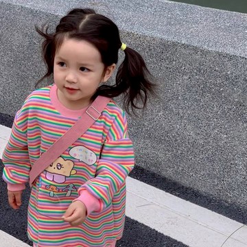 【Arbea】女童衛衣春秋中長款新款時髦童裝兒童洋氣上衣女寶寶秋裝【C727】