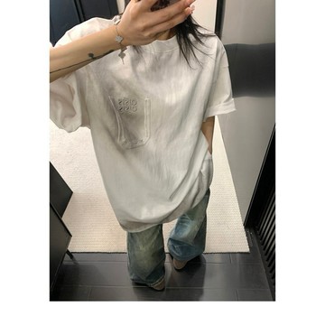 【RICECAKE & OISIS】美式重工 水洗做舊 短袖t恤 高級感 百搭 oversize 上衣 女