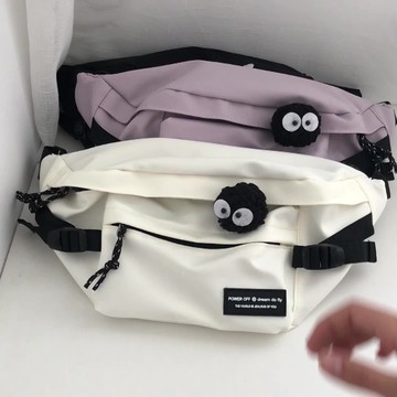 騎行包 手機包 斜背包 正韓ins潮牌日系原宿工裝斜背胸包男女街頭滑板騎行韓版百搭腰包『ZW8676』