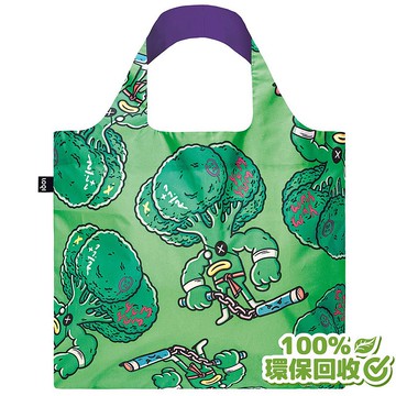 LOQI 環保材質購物袋-壞壞花椰菜(無扣帶、無暗袋)