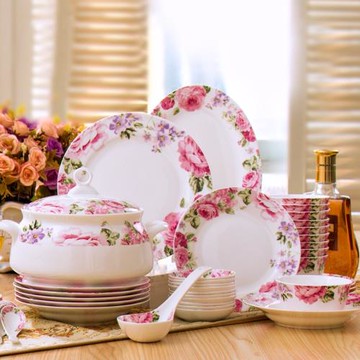 碗碟套裝家用景德鎮骨瓷餐具套裝盤子陶瓷碗碗筷喬遷碗具2023新款