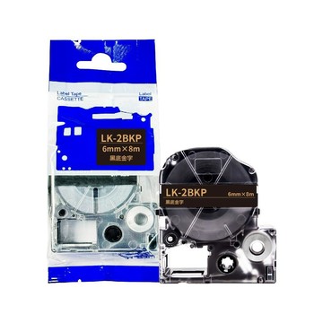 EPSON LK2BKP 黑底金字 副廠標籤帶 6mm