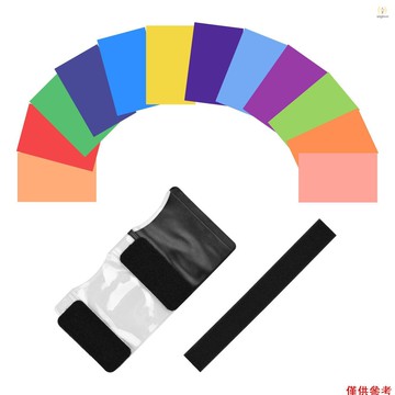 12 件裝通用相機閃光燈凝膠照明濾鏡顏色校正濾鏡套件,適用於閃光燈易於安裝 T1V