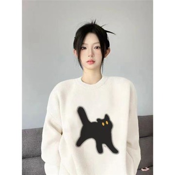 日系復古慵懶風套頭毛衣女秋冬寬松小個子溫柔甜美減齡針織衫上衣