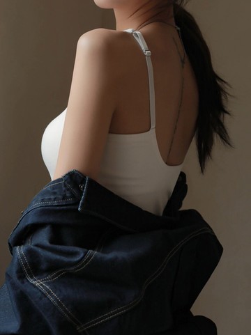 網紅爆款純棉外穿U型美背內衣女夏帶胸墊打底內搭短款吊帶小背心