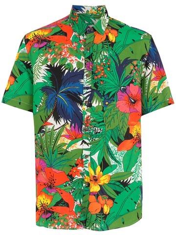 Amir Slama - floral-print shortsleeved shirt - men - Viscose/Cotton - P - Green