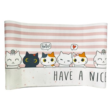 超大款軟式科技絨吸水防滑地墊  大(150 x 45cm) + 中(75 x 45cm)  可愛貓咪  1組