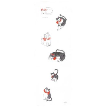 京都二重紗毛巾-勾尾貓