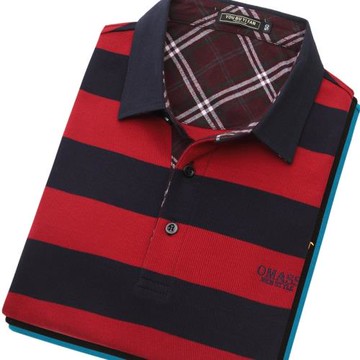 秋冬防靜電加厚保暖男士純棉T恤 中年商務休閑長袖體恤翻領Polo衫