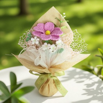 【情人節】鈎織粉紅小花束