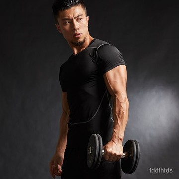 運動速幹T恤男 短袖衣服 吸汗衣上衣 籃球上衣 健身背心半袖 冰絲夏季薄款 緊身短袖 緊身運動上衣 球衣