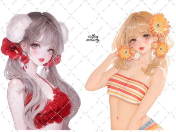 original sticker no.6283 人物貼紙 原創貼紙 女孩貼紙 原創人物貼紙