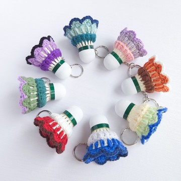 鉤織羽球鑰匙圈吊飾