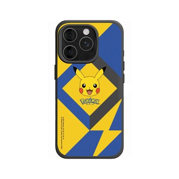 iPhone 16 Pro SolidX 黑 - 寶可夢 Pokemon - 幾何閃電-皮卡丘