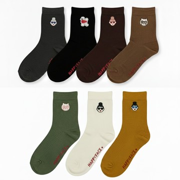 【日本京都品牌】HAPPYFACE  Emma Family經典中筒襪 (HE0193)