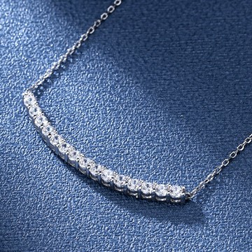 現貨+預購 頂級莫桑鑽石項鍊925純銀女項鍊鎖骨鍊項鏈情人節禮物-0.9克拉韓風簡約小眾74lq73【獨家進口】【米蘭精品】