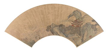 仿古畫 復制 絹本 畫心 仇英扇面畫6 25-53厘米 裝飾掛畫心 裝飾