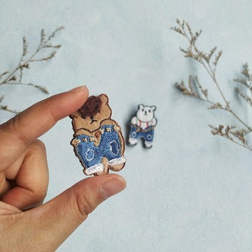 別針 -熊熊與牛仔褲 ２款選擇