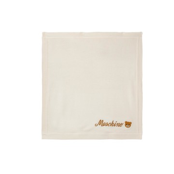 Moschino Kids 嬰幼兒白色羊毛毛毯