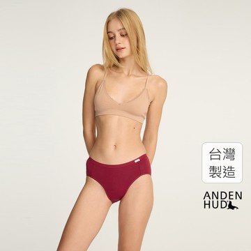 【Anden Hud】經典純色．中腰生理褲(海鹽紅) 純棉台灣製