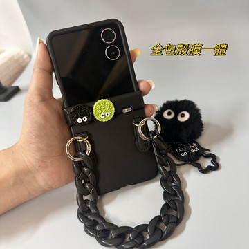 殼膜一體 日漫煤球 Moto Razr 60 50ultra Razr 60ultra 50 手機殼 防摔 斜跨 保護套