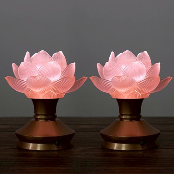 免運 蓮花燈 2025年新款LED蓮花供燈節能型佛前供燈插電款充電款佛前供燈 最低價 快速出貨