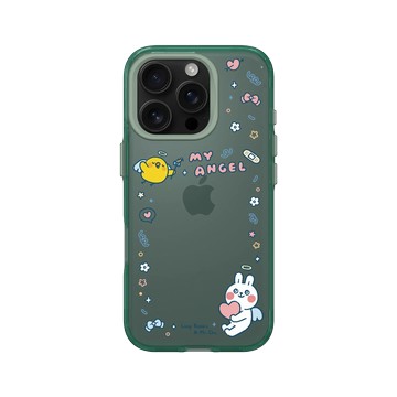 iPhone 16 Pro Clear 憂墨綠 - 懶散兔與啾先生 Lazy Rabbit and Mr.Chu - My Angel