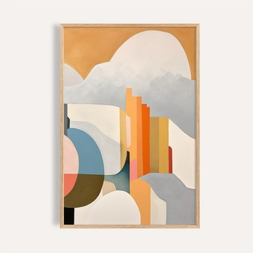 抽象地景 Abstract Landscape / 當代版畫幾何掛畫 畫芯 海報