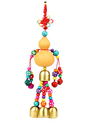 聚緣閣天然小葫蘆風鈴掛飾門飾中式鈴鐺風水創意金屬銅鈴車掛飾品