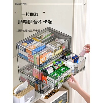 ✈新北發貨✨醫藥箱家庭版一整套藥品收納盒收納箱家用抽屜式透明急救箱超00