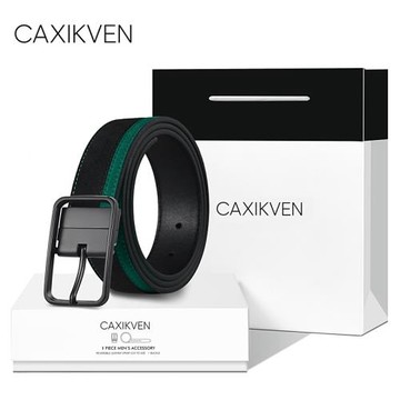 CAXIKVEN 原創簡約風男士皮帶alcantara拼接系列雙面腰帶男女同款