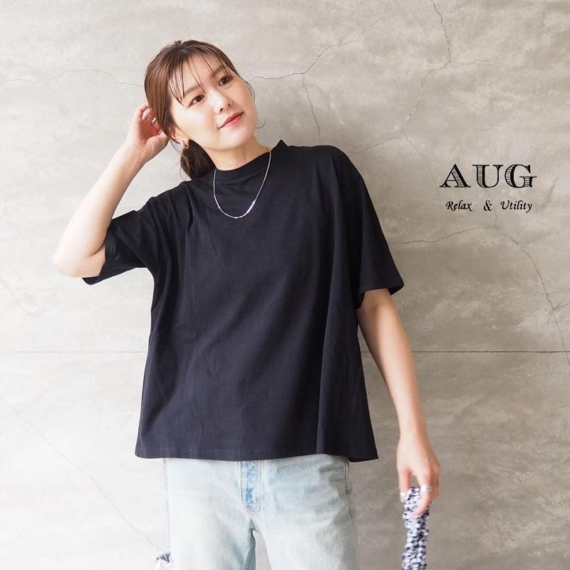 AUG オーグ Tシャツ レディース 半袖 綿麻 後2タックTee 832000-AUG