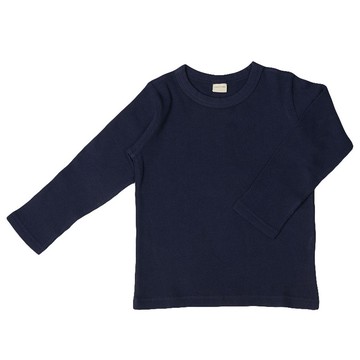 akachan honpo - 經典長袖T恤-華夫格材質-深藍色