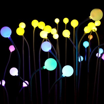 led圓球蘆葦燈戶外景觀燈七彩圓球地插燈低壓防水庭院景區亮化燈1入
