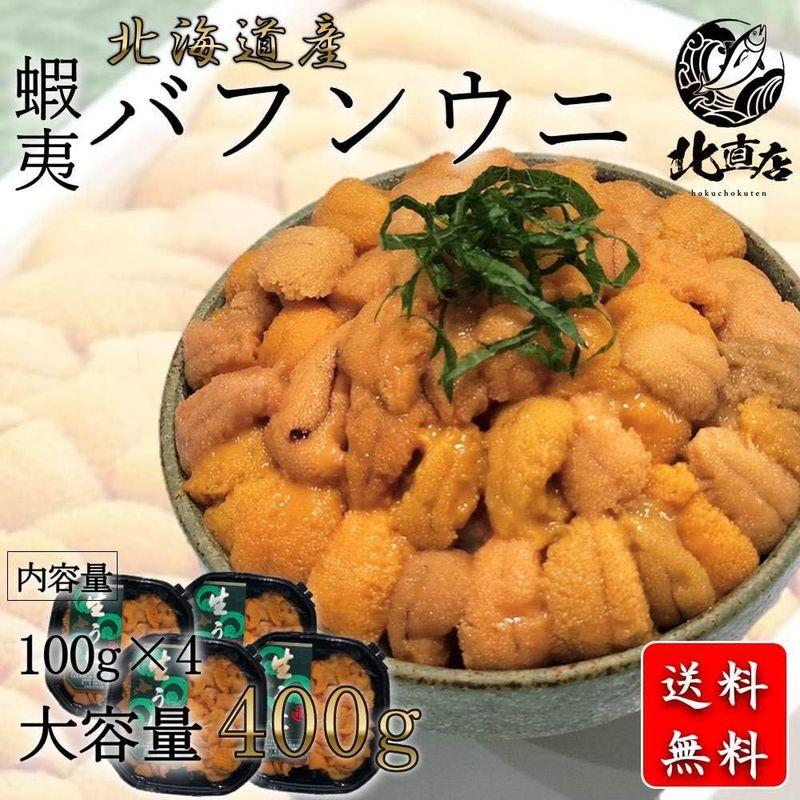 北海道産バフンウニ100g×4 水産物応援商品 100ｇ×4パック 合計400g バフン 塩水うに バフンウニ 塩水